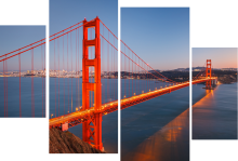 Obraz 4dílný most Golden gate